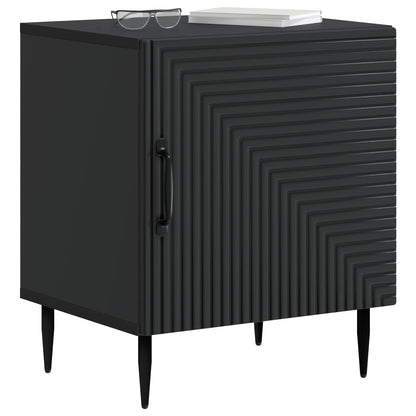 vidaXL Bedside Cabinet Black 43 x 34.5 x 50 cm Engineered Wood
