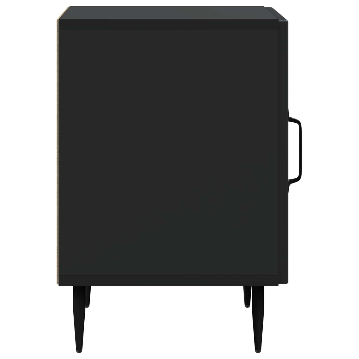 vidaXL Bedside Cabinet Black 43 x 34.5 x 50 cm Engineered Wood