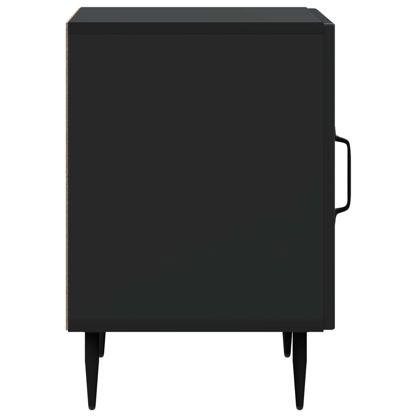 vidaXL Bedside Cabinet Black 43 x 34.5 x 50 cm Engineered Wood