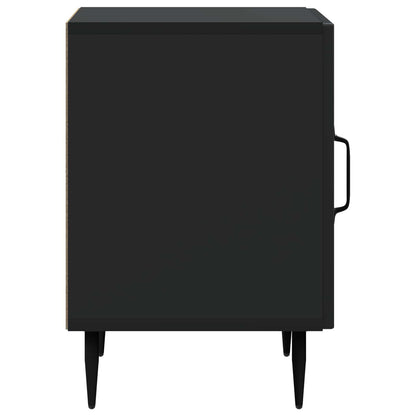 vidaXL Bedside Cabinet Black 43 x 34.5 x 50 cm Engineered Wood