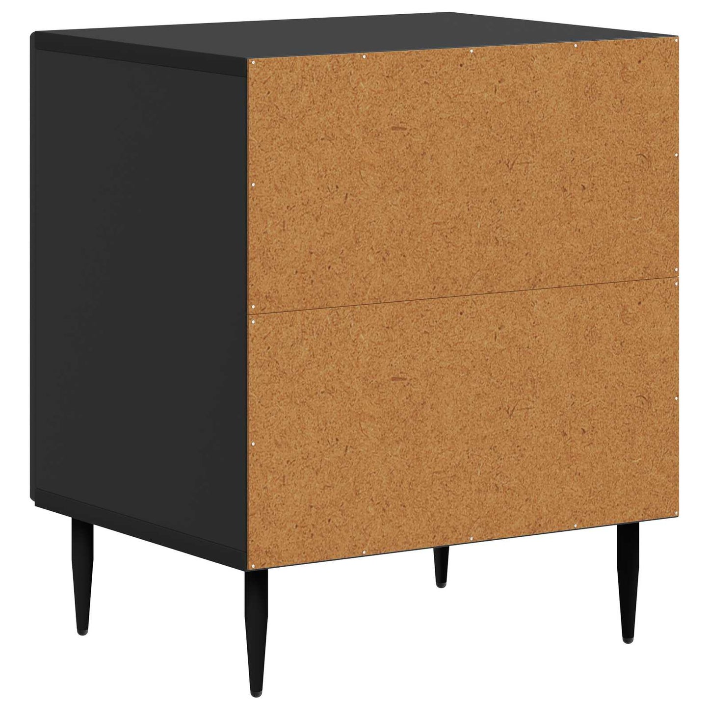 vidaXL Bedside Cabinet 2 pcs Black 43 x 34.5 x 50 cm Engineered Wood