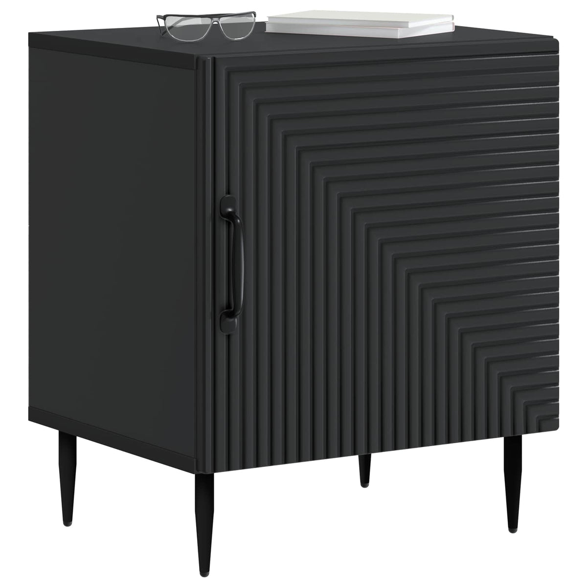 vidaXL Bedside Cabinet 2 pcs Black 43 x 34.5 x 50 cm Engineered Wood