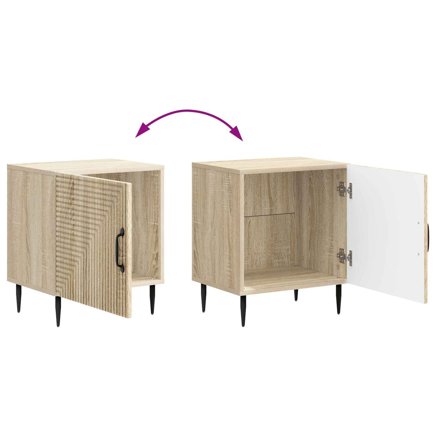 vidaXL Bedside Cabinet Sonoma Oak 43 x 34.5 x 50 cm Engineered Wood