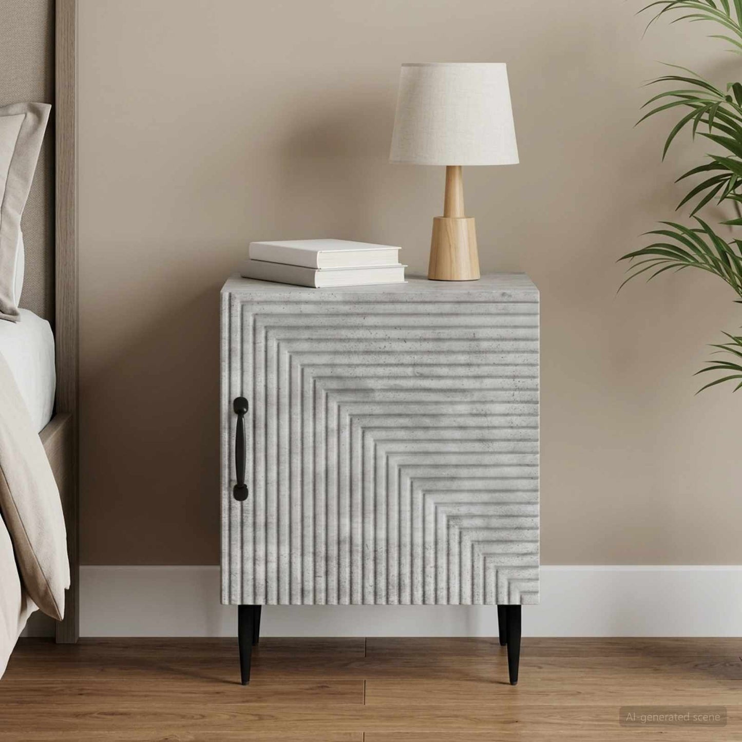 vidaXL Bedside Cabinet Concrete Grey 43 x 34.5 x 50 cm Engineered Wood