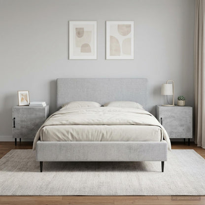 vidaXL Bedside Cabinet 2 pcs Concrete Grey 43 x 34.5 x 50 cm