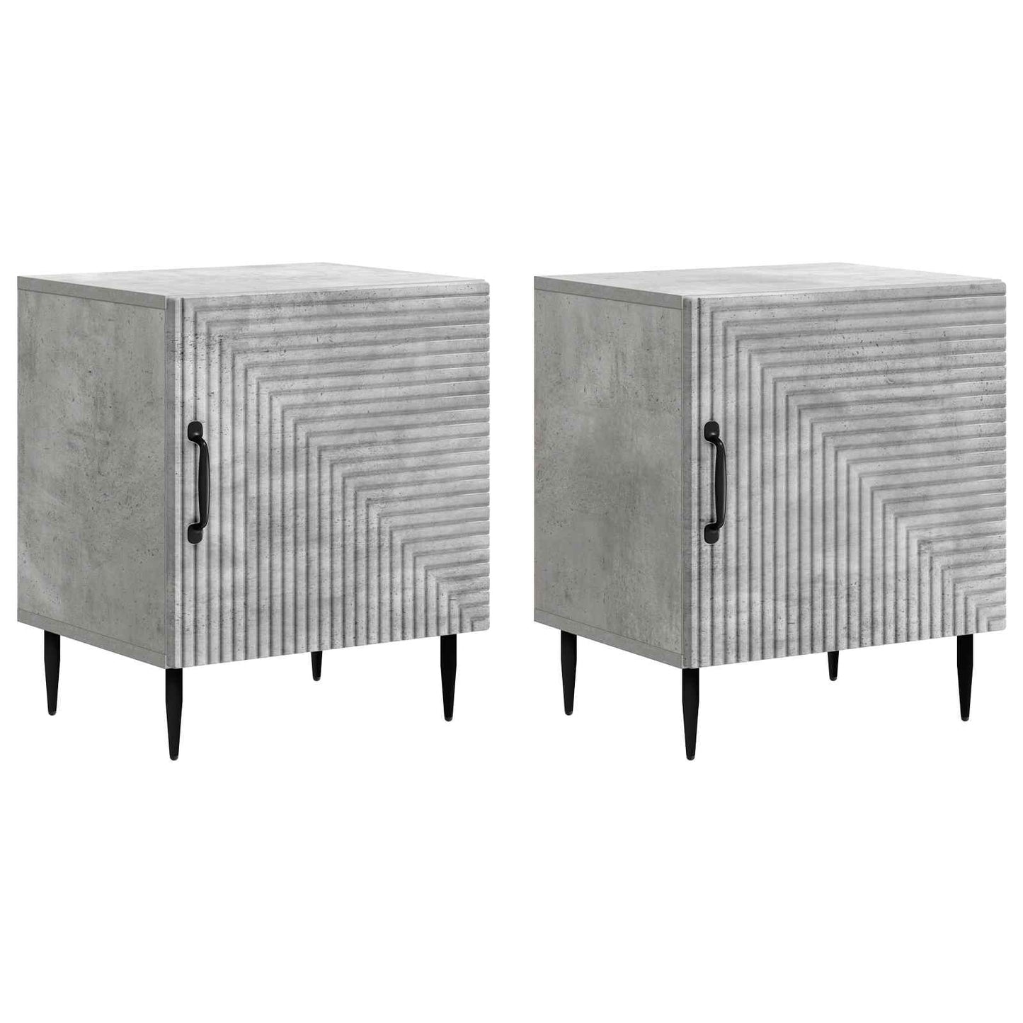 vidaXL Bedside Cabinet 2 pcs Concrete Grey 43 x 34.5 x 50 cm