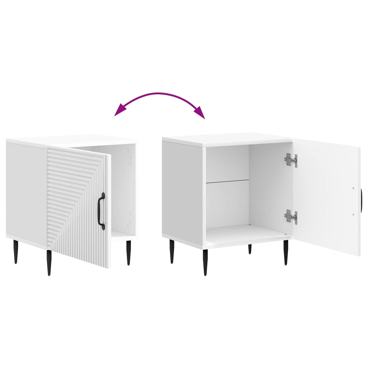 vidaXL Bedside Cabinet High Gloss White 43 x 34.5 x 50 cm