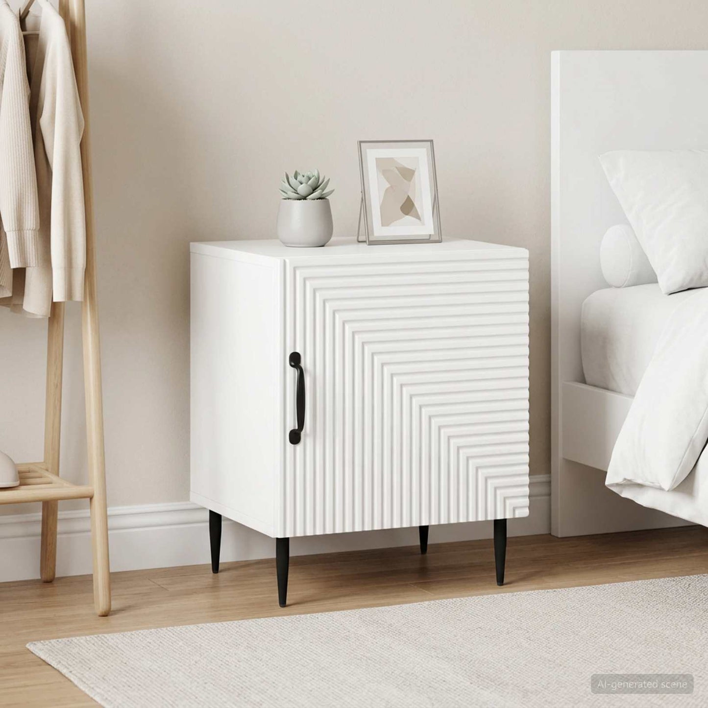 vidaXL Bedside Cabinet 2 pcs High Gloss White 43 x 34.5 x 50 cm