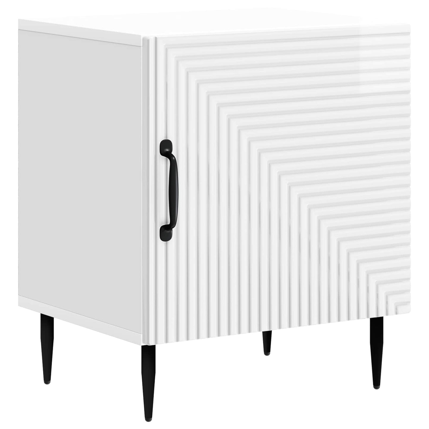 vidaXL Bedside Cabinet 2 pcs High Gloss White 43 x 34.5 x 50 cm