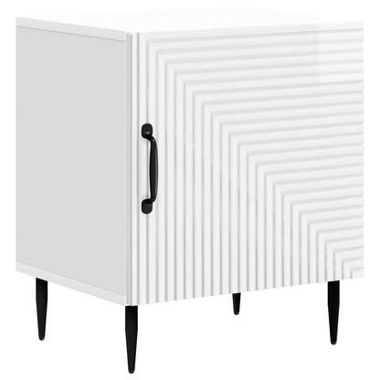 vidaXL Bedside Cabinet 2 pcs High Gloss White 43 x 34.5 x 50 cm