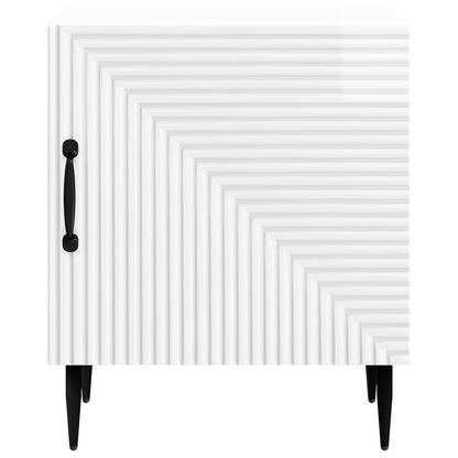 vidaXL Bedside Cabinet 2 pcs High Gloss White 43 x 34.5 x 50 cm
