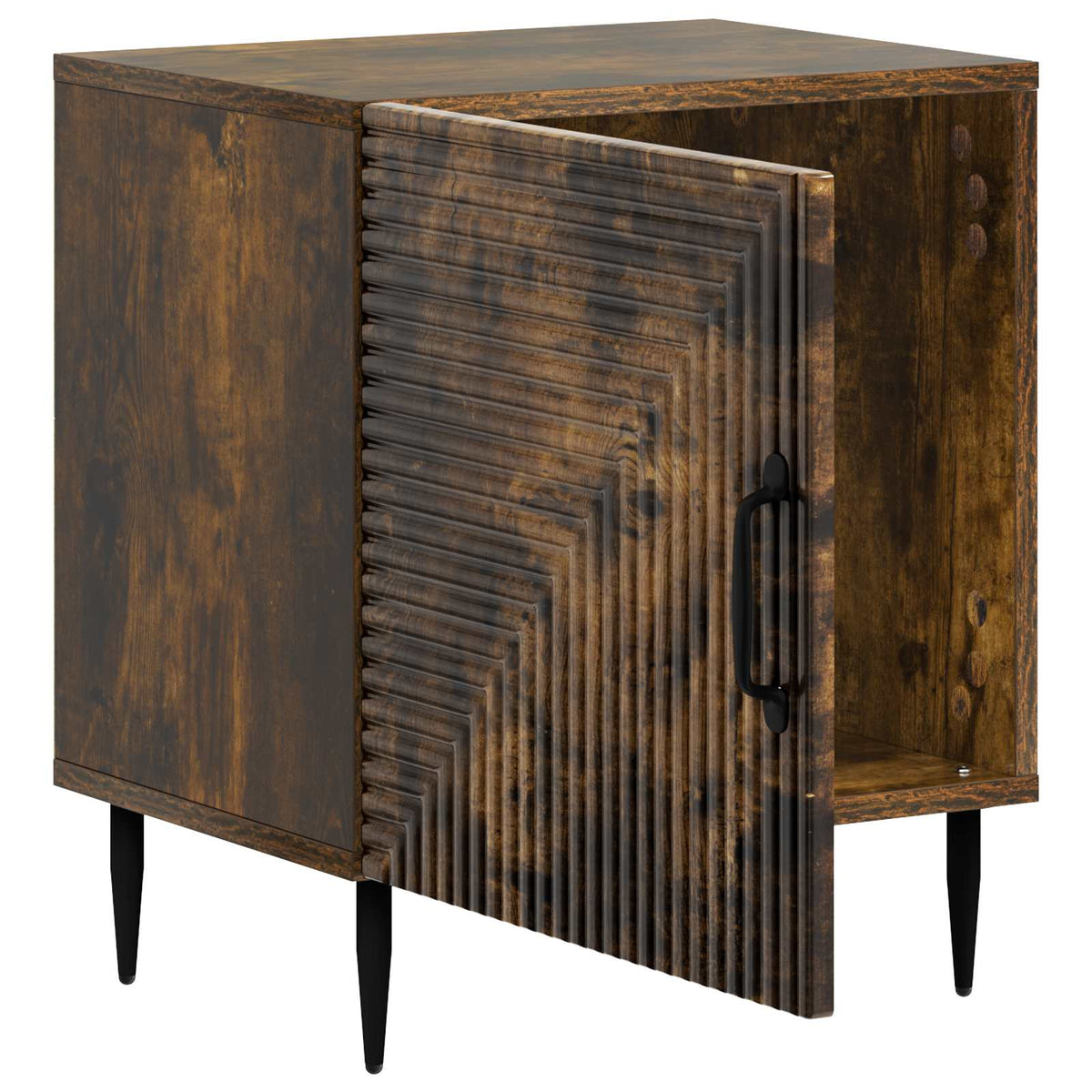 vidaXL Bedside Cabinet Smoked Oak 43 x 34.5 x 50 cm Engineered Wood