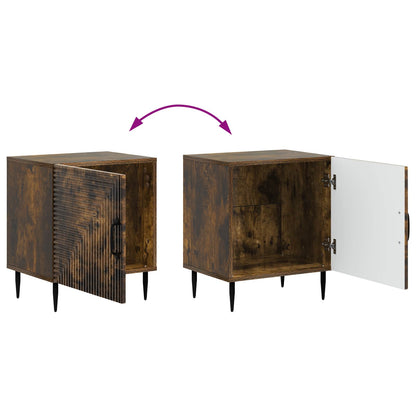 vidaXL Bedside Cabinet Smoked Oak 43 x 34.5 x 50 cm Engineered Wood