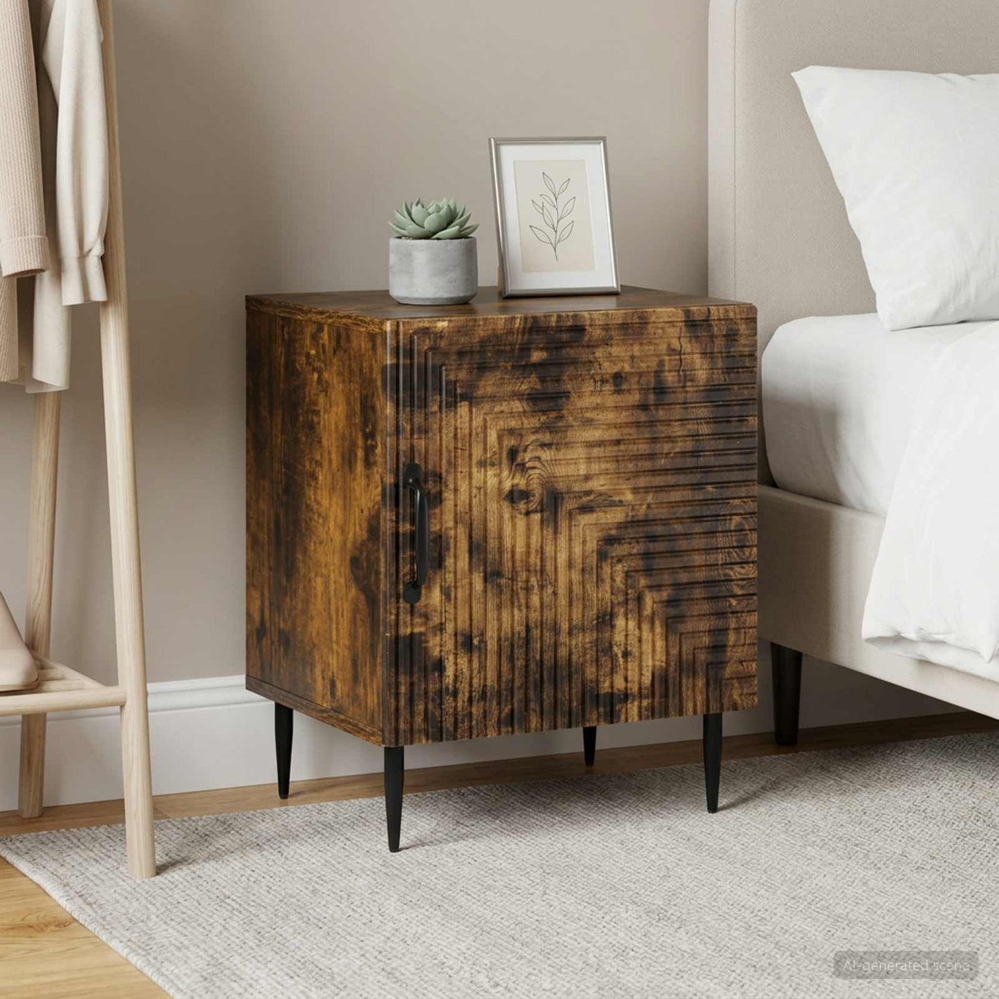 vidaXL Bedside Cabinet 2 pcs Smoked Oak 43 x 34.5 x 50 cm