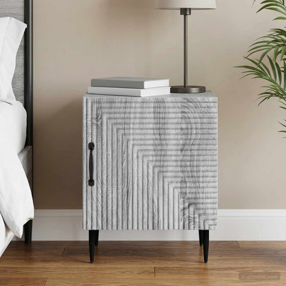 vidaXL Bedside Cabinet Grey Sonoma 43 x 34.5 x 50 cm Engineered Wood