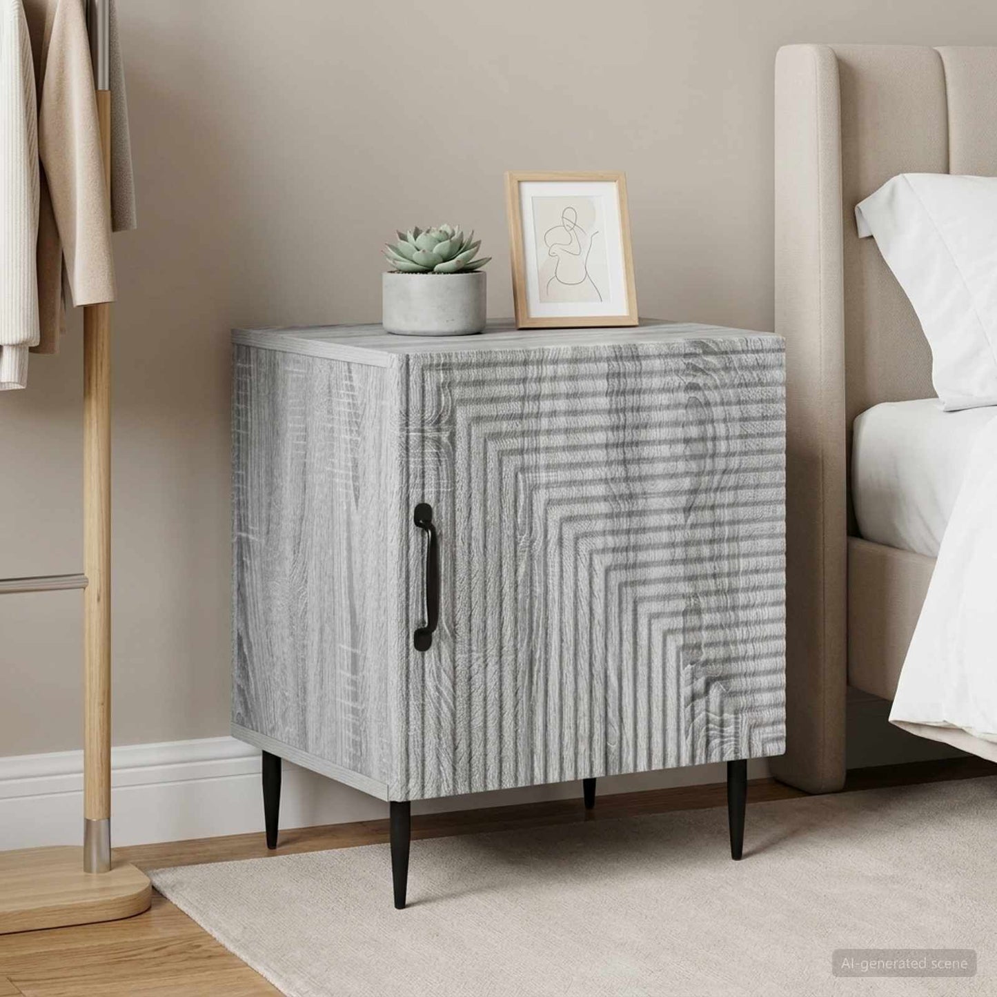 vidaXL Bedside Cabinet 2 pcs Grey Sonoma 43 x 34.5 x 50 cm