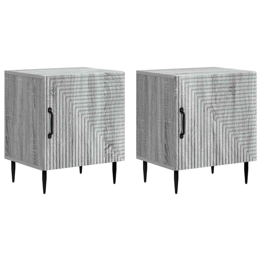vidaXL Bedside Cabinet 2 pcs Grey Sonoma 43 x 34.5 x 50 cm