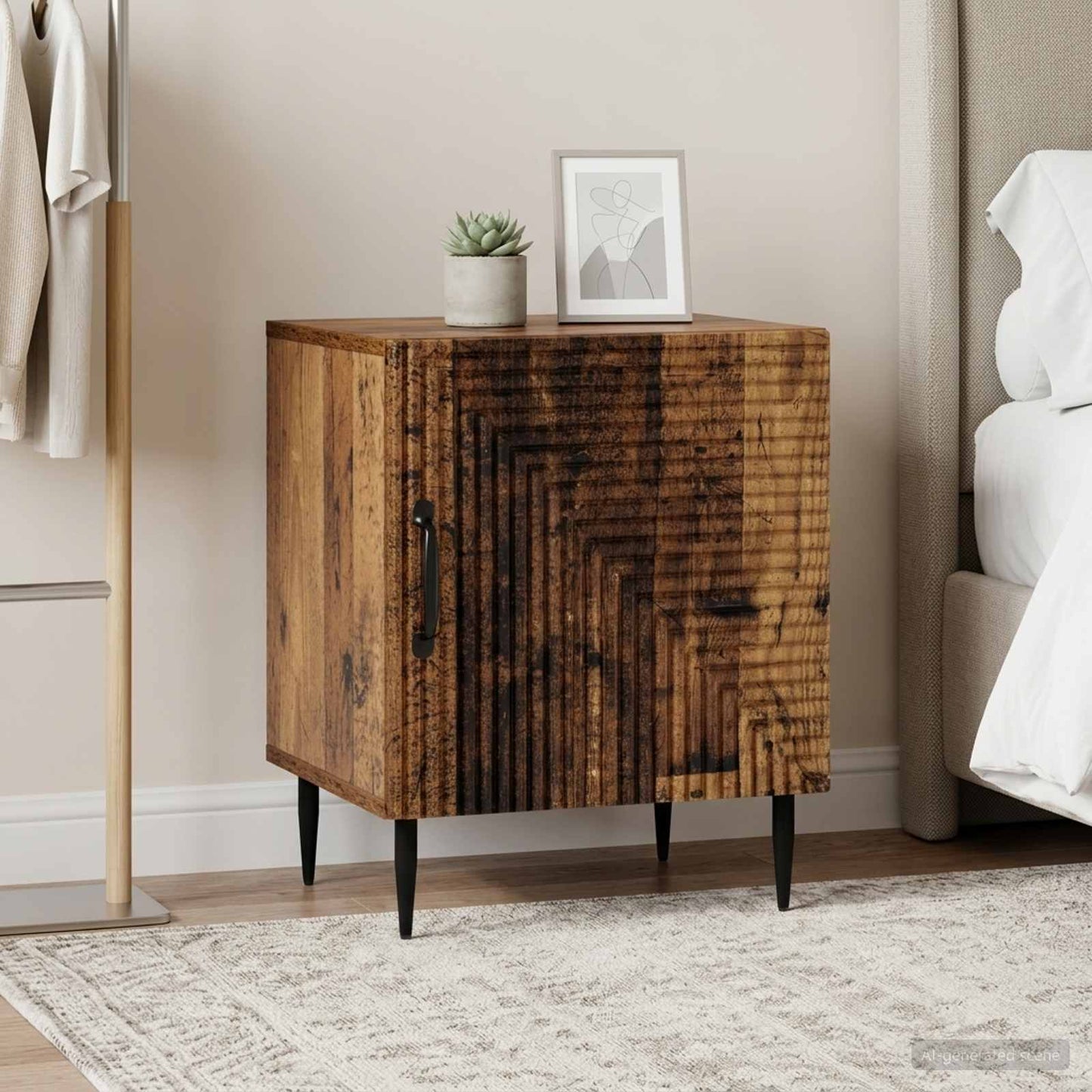 vidaXL Bedside Cabinet 2 pcs Old Wood 43 x 34.5 x 50 cm