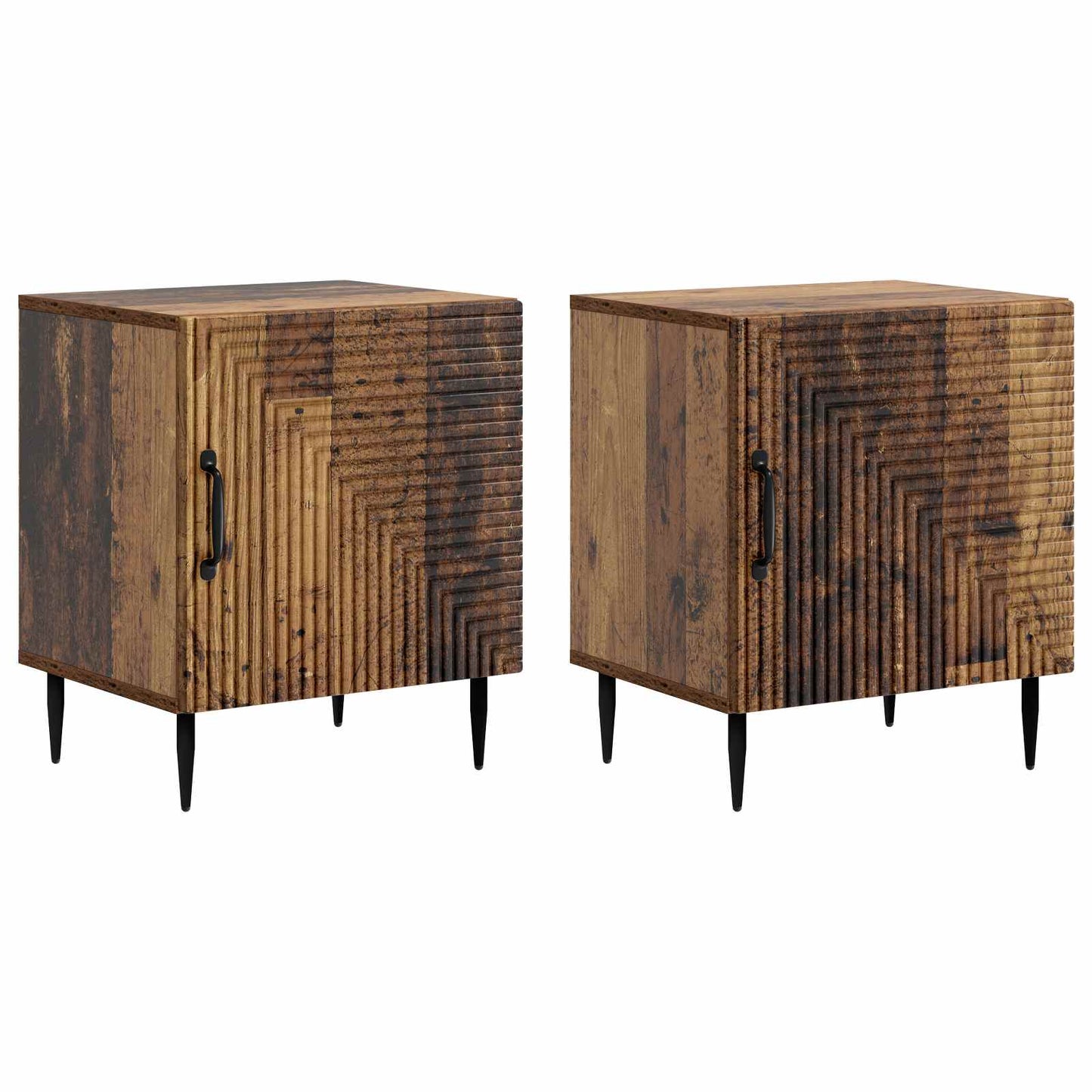 vidaXL Bedside Cabinet 2 pcs Old Wood 43 x 34.5 x 50 cm