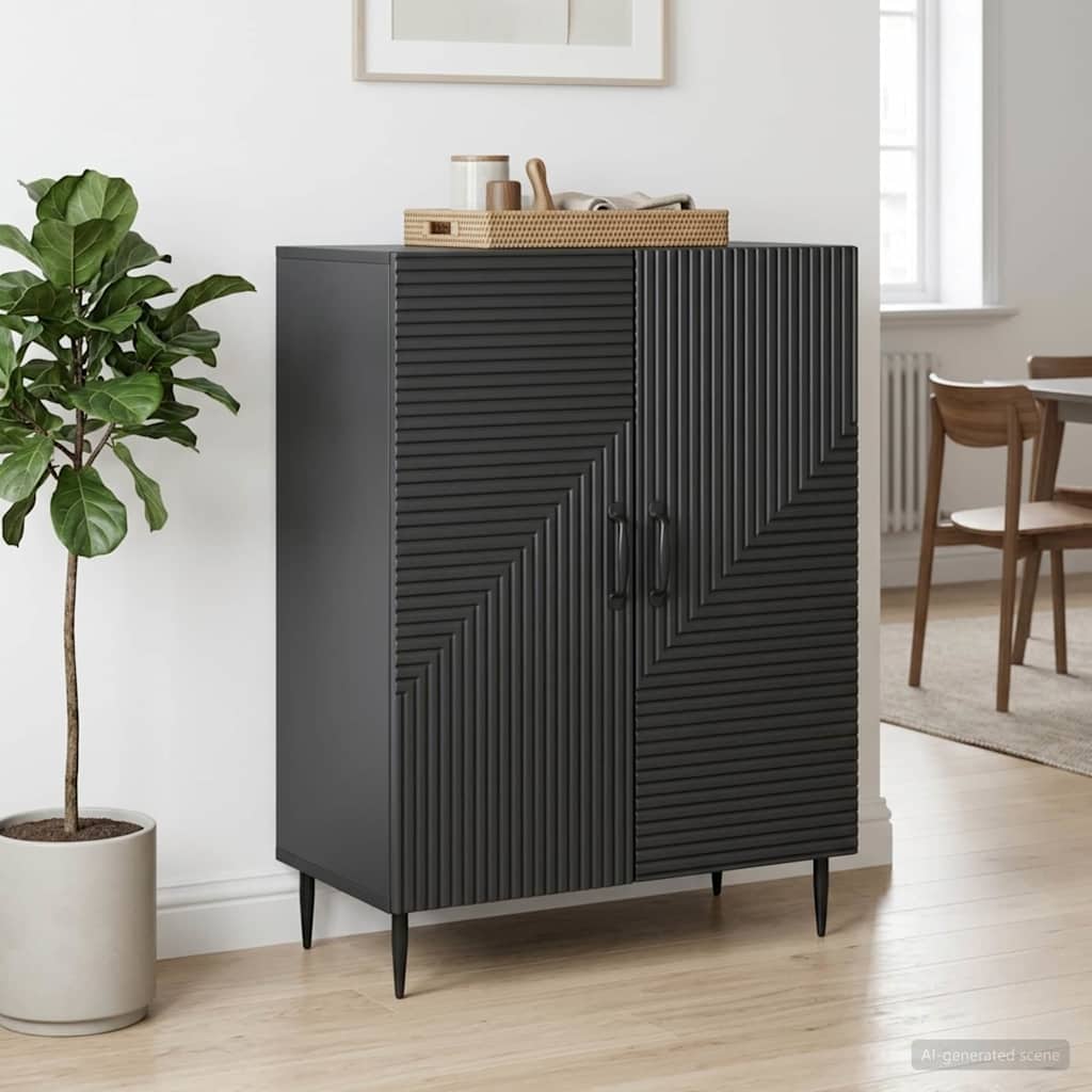 vidaXL Sideboard Black 66 x 34.5 x 89.5 cm Engineered Wood