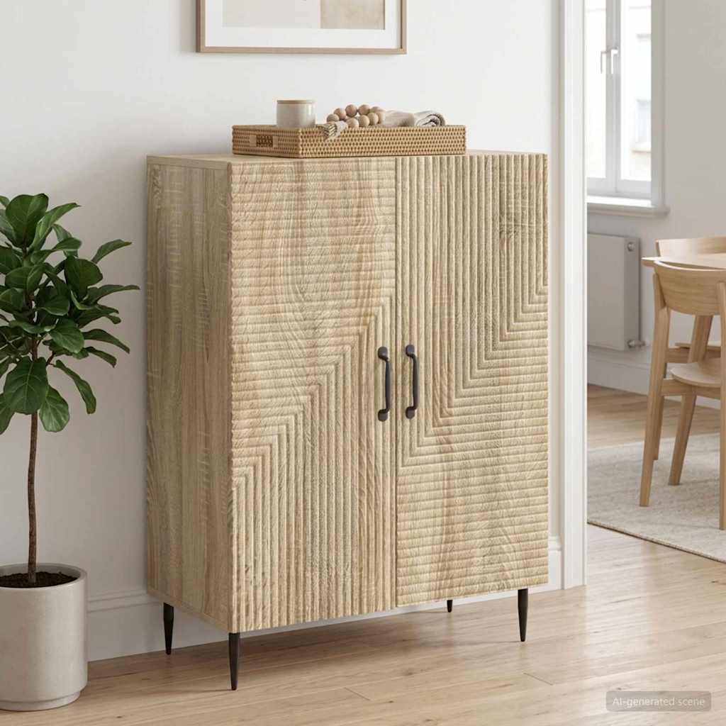 vidaXL Sideboard Sonoma Oak 66 x 34.5 x 89.5 cm Engineered Wood