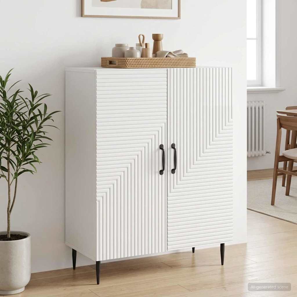 vidaXL Sideboard High Gloss White 66 x 34.5 x 89.5 cm Engineered Wood