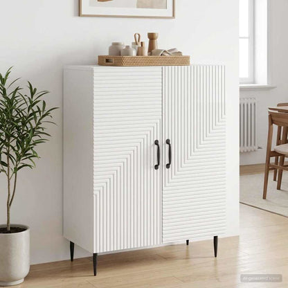 vidaXL Sideboard High Gloss White 66 x 34.5 x 89.5 cm Engineered Wood