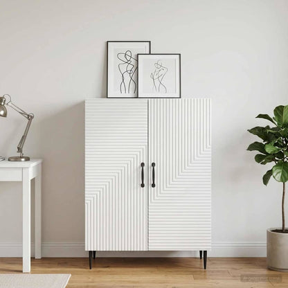 vidaXL Sideboard High Gloss White 66 x 34.5 x 89.5 cm Engineered Wood