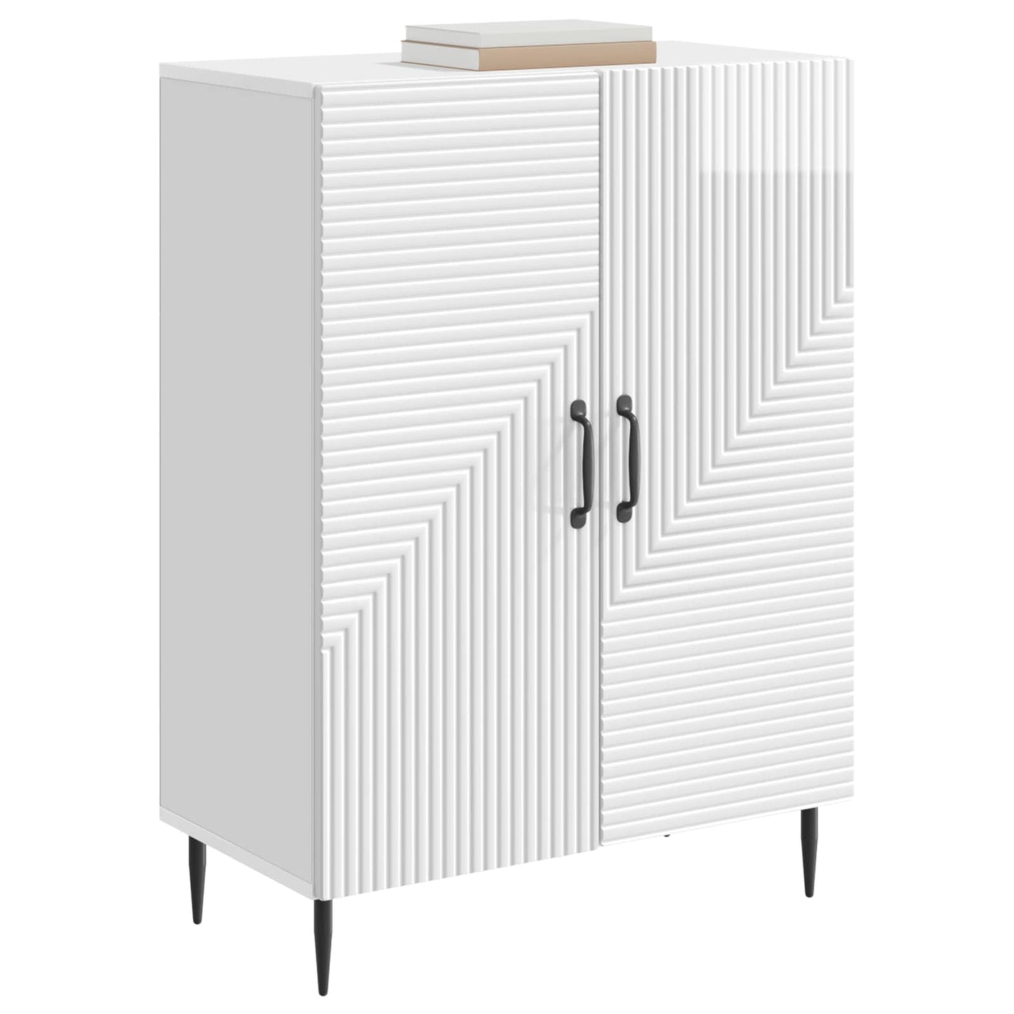 vidaXL Sideboard High Gloss White 66 x 34.5 x 89.5 cm Engineered Wood