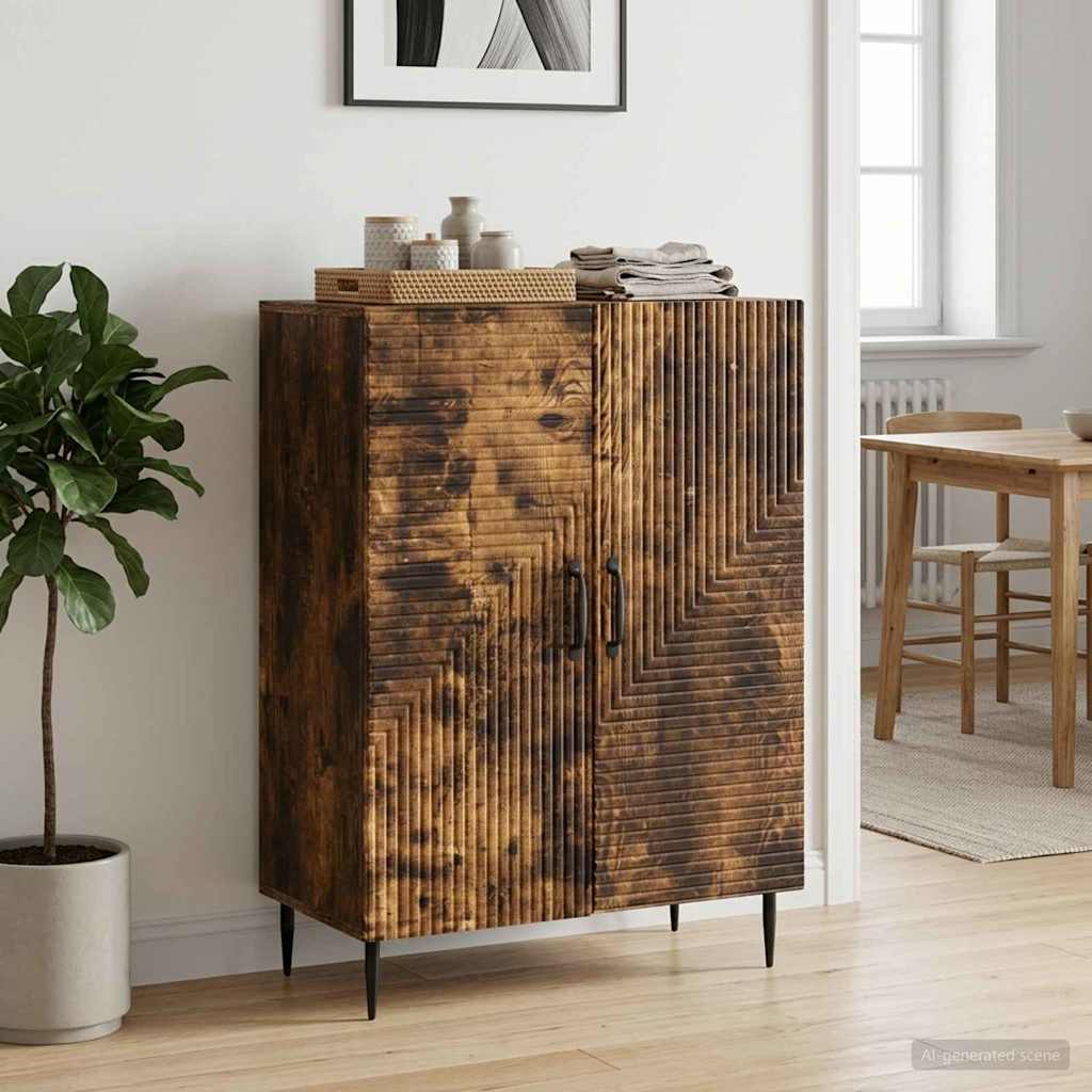 vidaXL Sideboard Smoked Oak 66 x 34.5 x 89.5 cm Engineered Wood