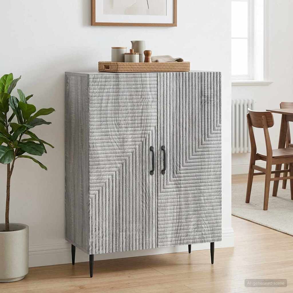 vidaXL Sideboard Grey Sonoma 66 x 34.5 x 89.5 cm Engineered Wood