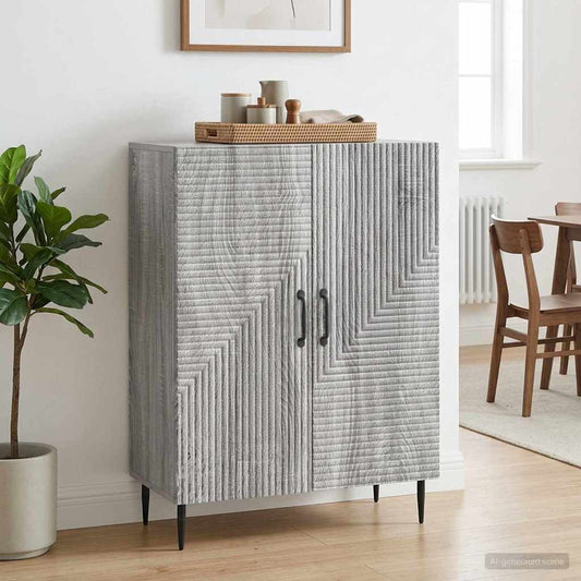vidaXL Sideboard Grey Sonoma 66 x 34.5 x 89.5 cm Engineered Wood