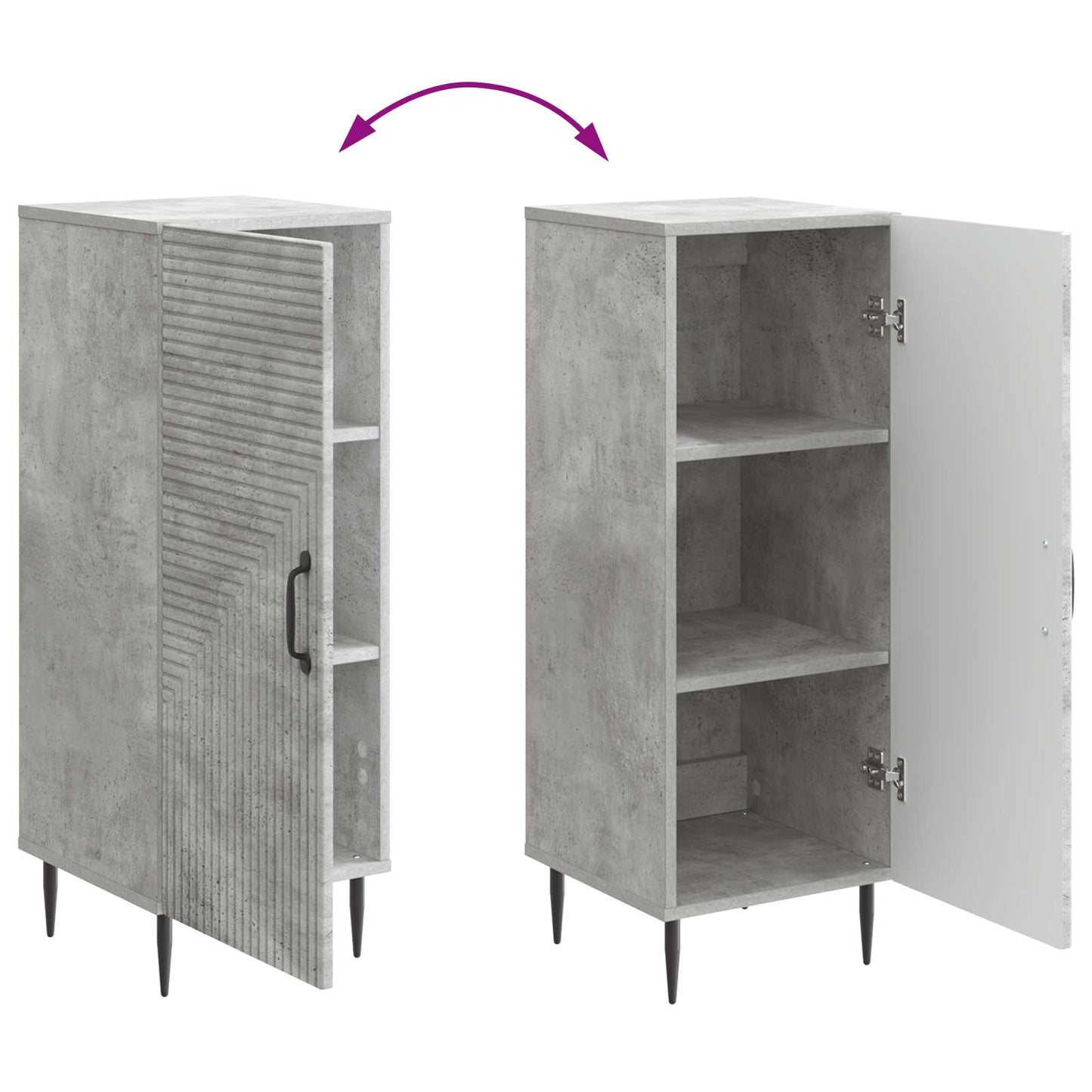 vidaXL Sideboard Concrete Grey 33 x 34.5 x 89.5 cm Engineered Wood