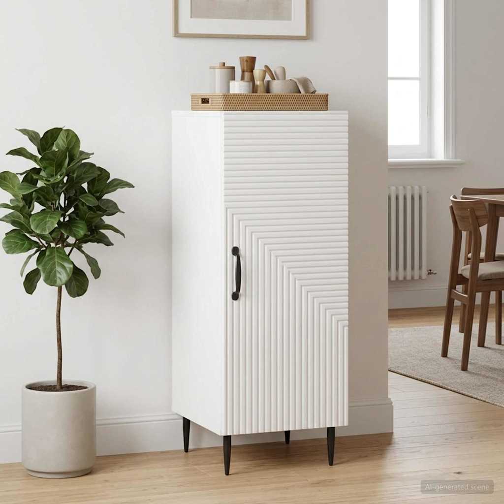 vidaXL Sideboard High Gloss White 33 x 34.5 x 89.5 cm Engineered Wood