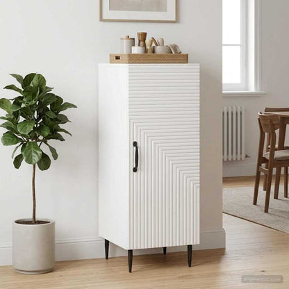 vidaXL Sideboard High Gloss White 33 x 34.5 x 89.5 cm Engineered Wood