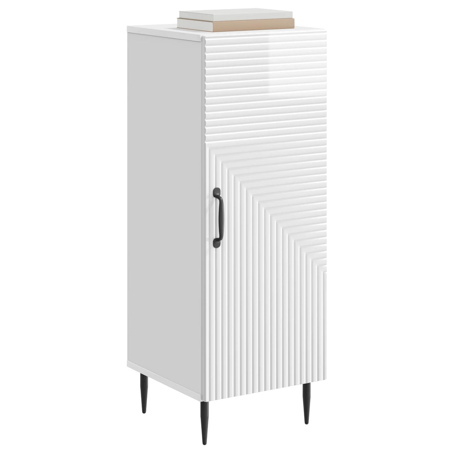vidaXL Sideboard High Gloss White 33 x 34.5 x 89.5 cm Engineered Wood
