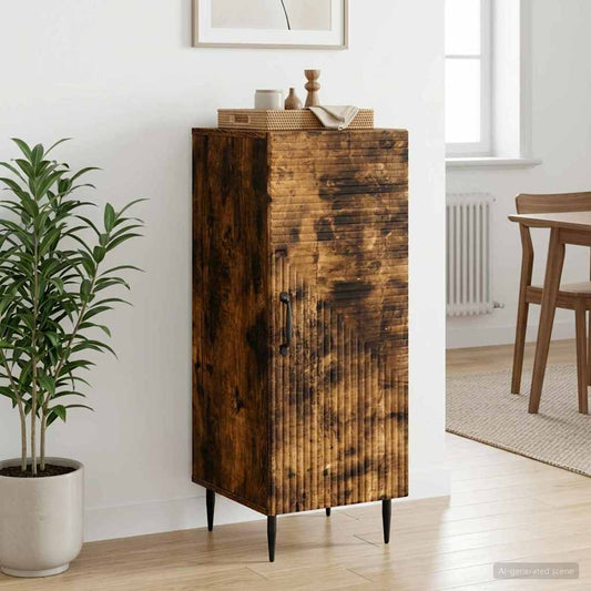 vidaXL Sideboard Smoked Oak 33 x 34.5 x 89.5 cm Engineered Wood