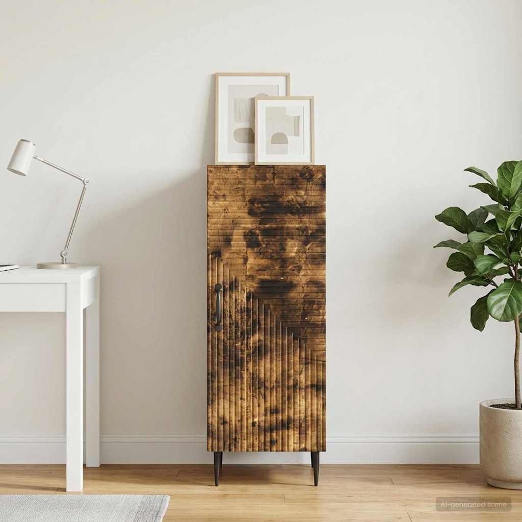 vidaXL Sideboard Smoked Oak 33 x 34.5 x 89.5 cm Engineered Wood