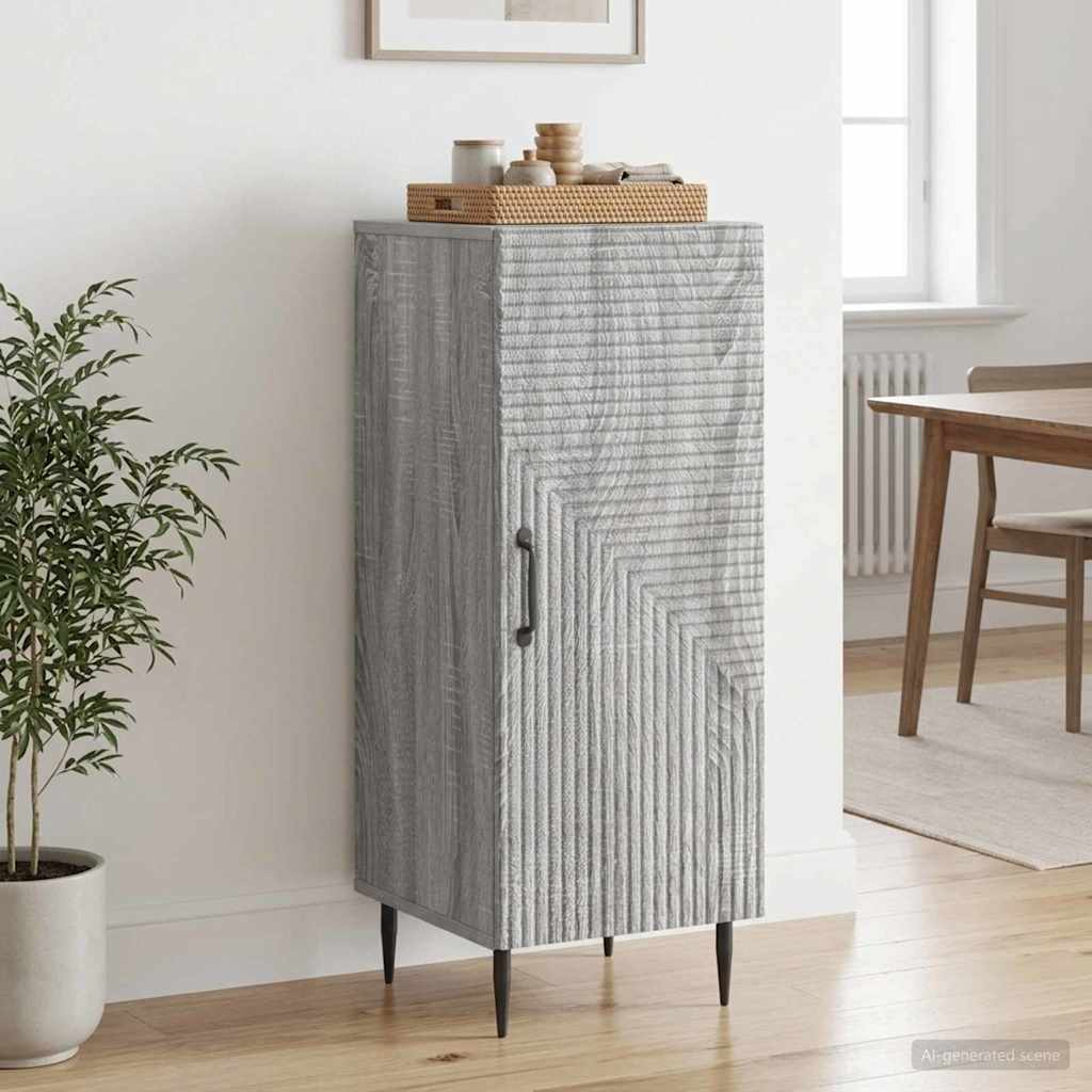 vidaXL Sideboard Grey Sonoma 33 x 34.5 x 89.5 cm Engineered Wood