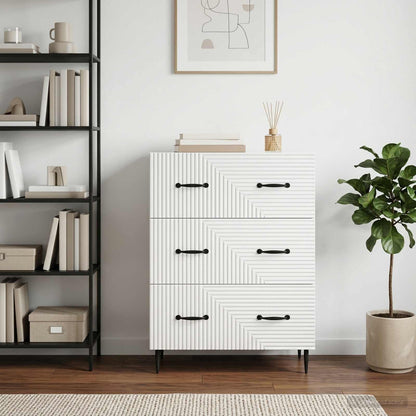 vidaXL Drawer Cabinet White 66 x 34.5 x 89.5 cm Engineered Wood