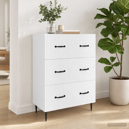 vidaXL Drawer Cabinet White 66 x 34.5 x 89.5 cm Engineered Wood