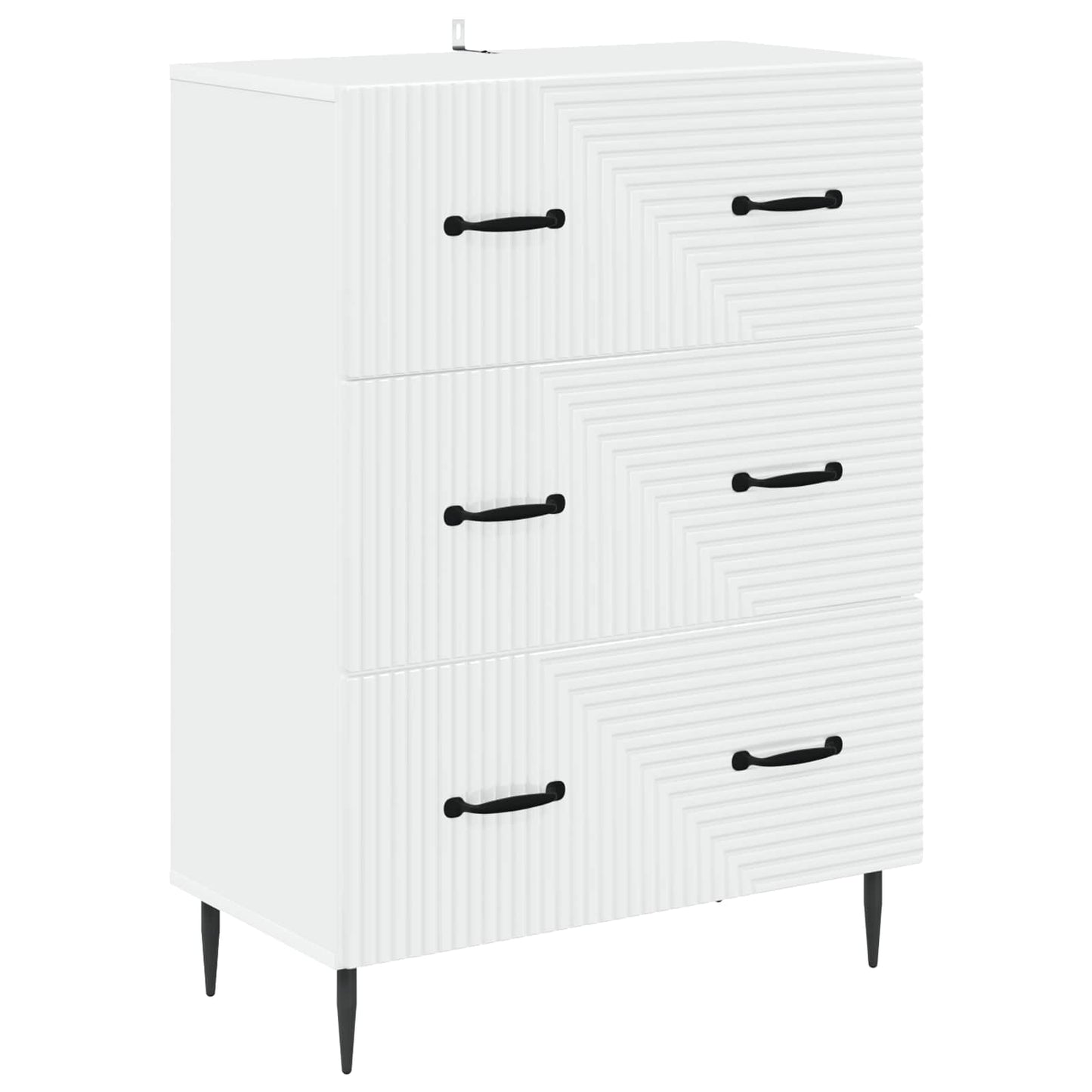vidaXL Drawer Cabinet White 66 x 34.5 x 89.5 cm Engineered Wood