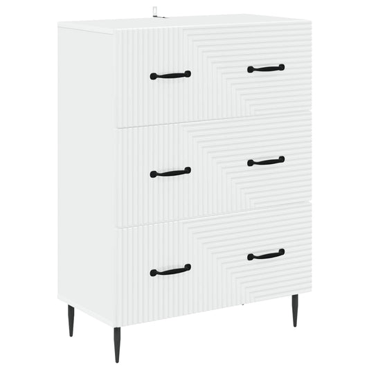 vidaXL Drawer Cabinet White 66 x 34.5 x 89.5 cm Engineered Wood