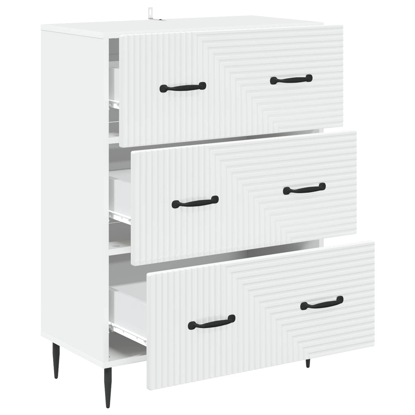 vidaXL Drawer Cabinet White 66 x 34.5 x 89.5 cm Engineered Wood