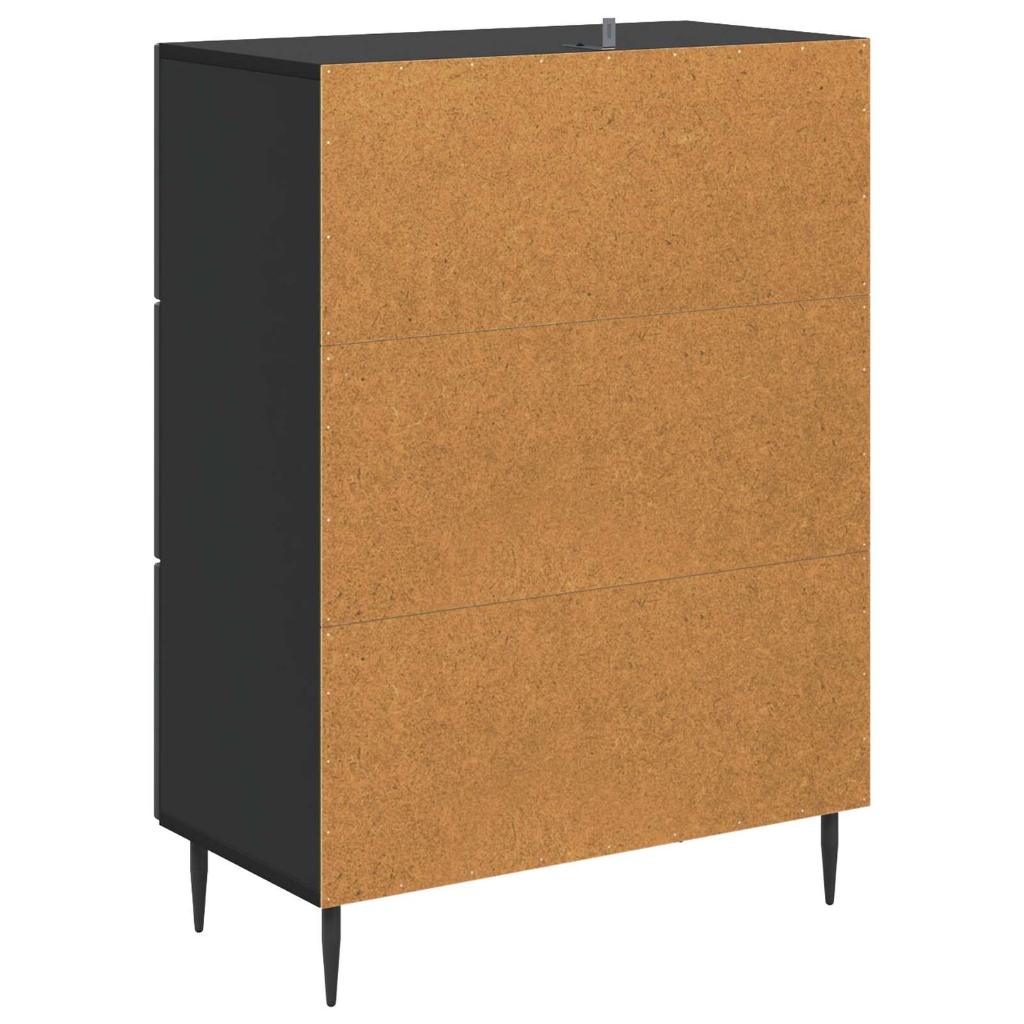 vidaXL Drawer Cabinet Black 66 x 34.5 x 89.5 cm Engineered Wood
