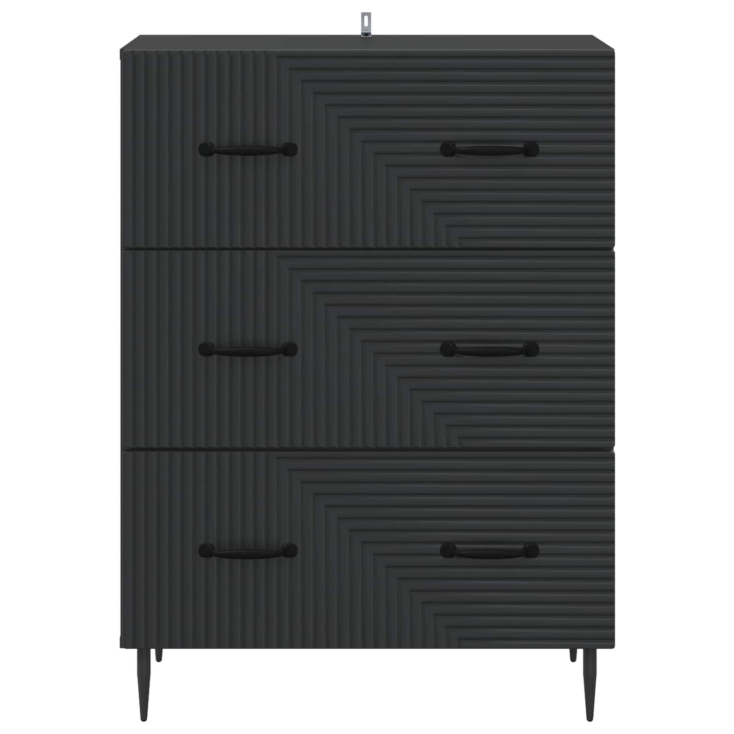 vidaXL Drawer Cabinet Black 66 x 34.5 x 89.5 cm Engineered Wood
