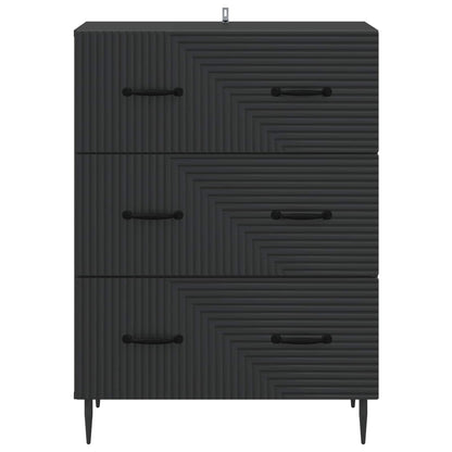 vidaXL Drawer Cabinet Black 66 x 34.5 x 89.5 cm Engineered Wood