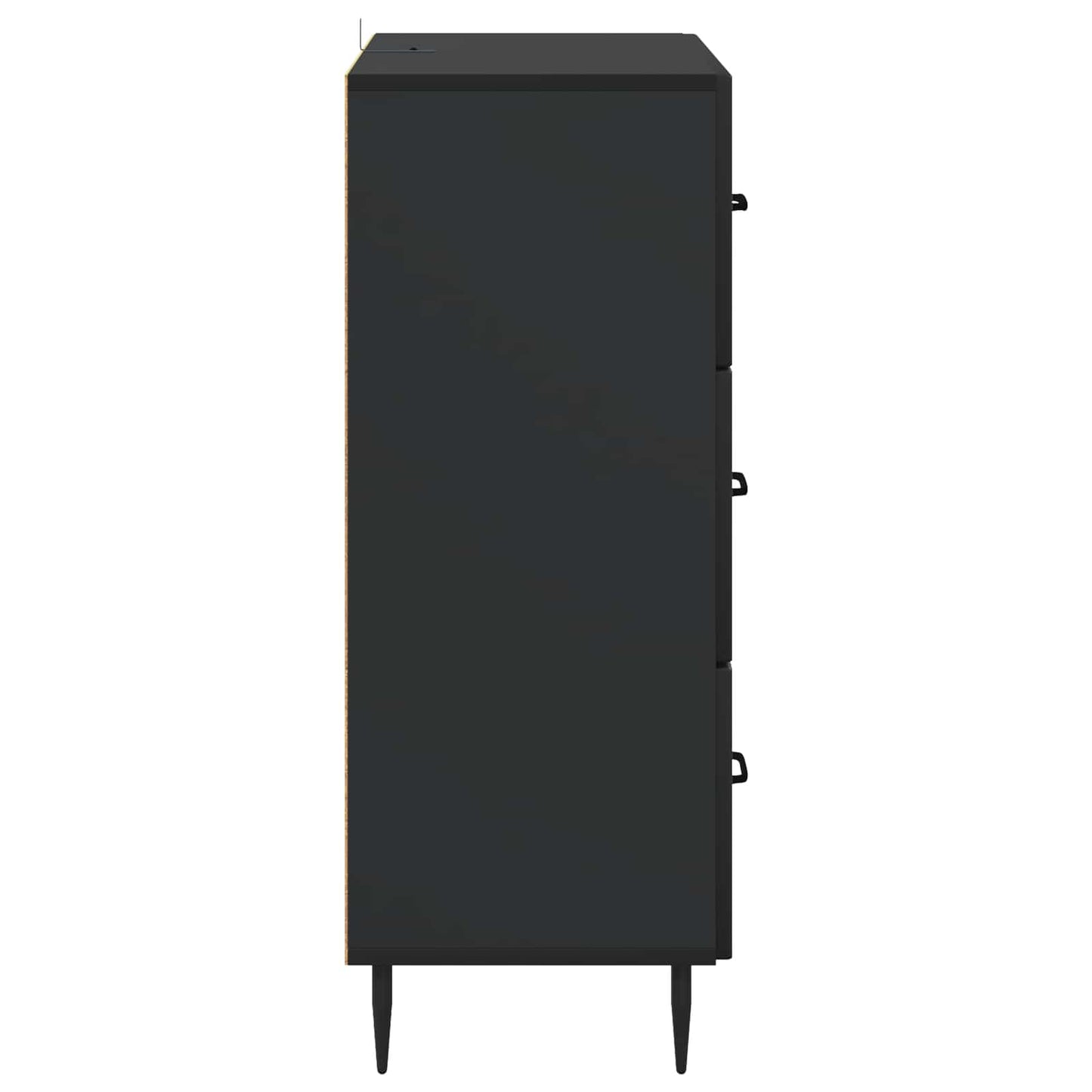 vidaXL Drawer Cabinet Black 66 x 34.5 x 89.5 cm Engineered Wood