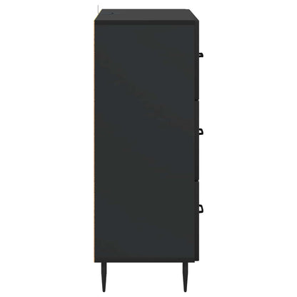 vidaXL Drawer Cabinet Black 66 x 34.5 x 89.5 cm Engineered Wood