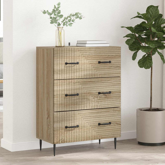 vidaXL Drawer Cabinet Sonoma Oak 66 x 34.5 x 89.5 cm Engineered Wood